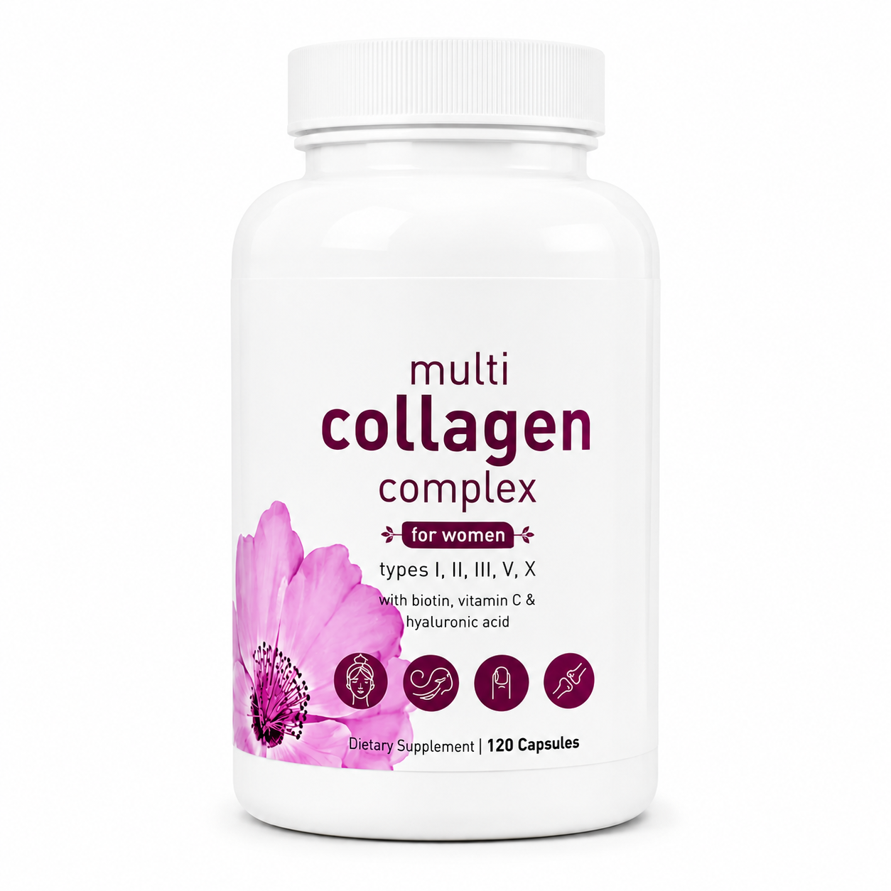 Cápsulas de Colágeno con Vitamina C – Cuidado Diario para Piel, Cabello y Uñas