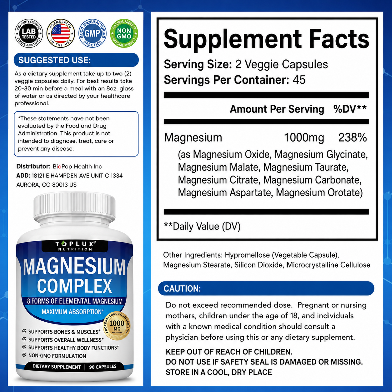 Complejo de Magnesio Premium 8 en 1